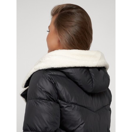 Coat insulated winter female, size 48, black color-12
