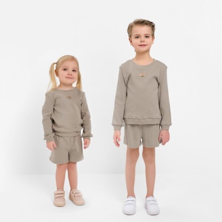 Kidsa (sweatshirt, shorts) minku, gray color, height 110 cm