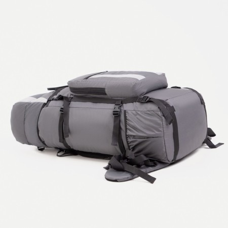 Tourist backpack, TAIF, 100 L, cord department, external pocket, 2 side nets, color gray color-2