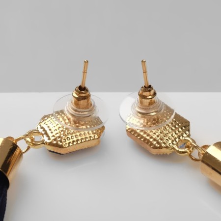 Earrings "Brushes" radiance, blue color in gold, l brush 8 cm-1