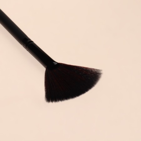 Makeup brush, fan, 16.5 (+/- 1) cm, black color-5