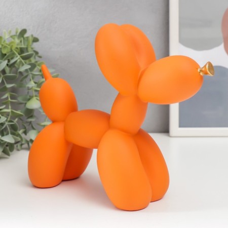 Souvenir Polystone "Air Ball - a Dog with a Golden Nosom" light orange 7.5x20.5x17.5 cm-1