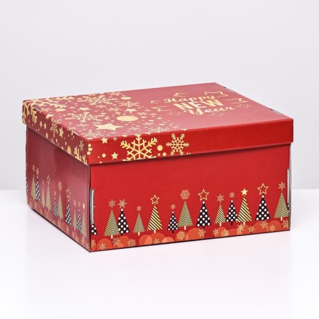 Folding box "New Year's style", 31.2 x 25.6 x 16.1 cm-2