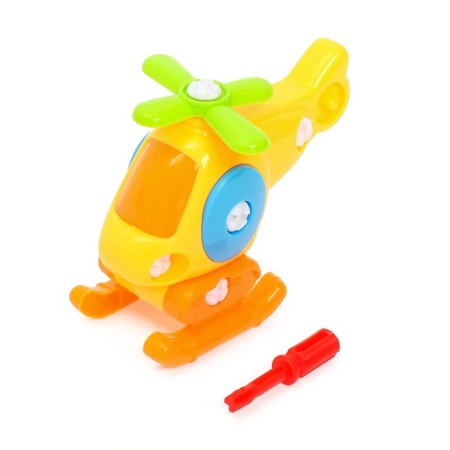 Plastic designer for kids "helicopter", 16 parts, color mix-5