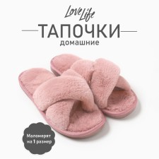 Women's slippers with an open nose, size 40-41, pink