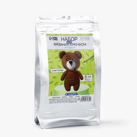 Crochet kit. Amigurumi: DIY soft toy "Bear", 8 cm-1