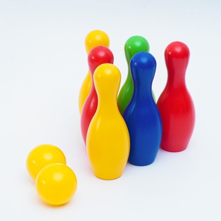 Bowling Children's Color, Set: 6 Kagley 21 x 7 cm, 2 goals D-6.5 cm-1