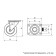 Furniture wheel, d = 45 mm, on the site, white