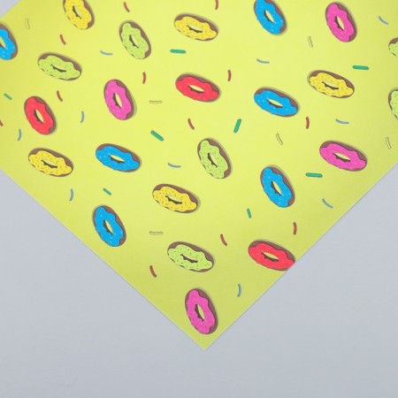 Scrapbooking paper "Donuts" density 180 g 15.5x17 cm-2