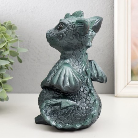 Figure "Dragon" 18x10x10 cm, dark green-3