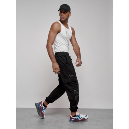 Joggers male, size 48, black color-2