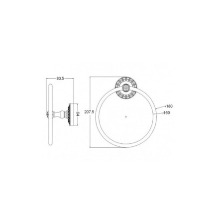 Bronze de Luxe K25004 towel holder, suspended, bronze-1