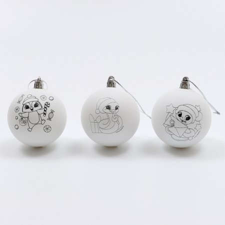 Christmas tree balls for coloring for the New Year “Wonderful Gift” ”, D = 7 cm, New Year's set for creativity-8