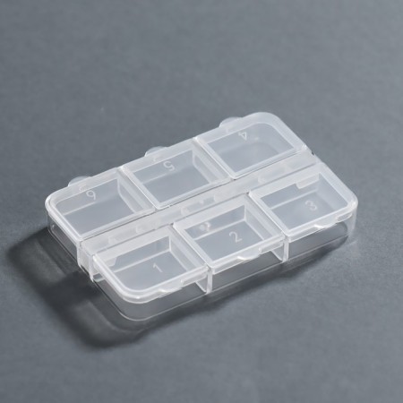 Organizer for decor, 6 cells, 5.3 × 7.5 × 1.3 cm, the color is transparent-2