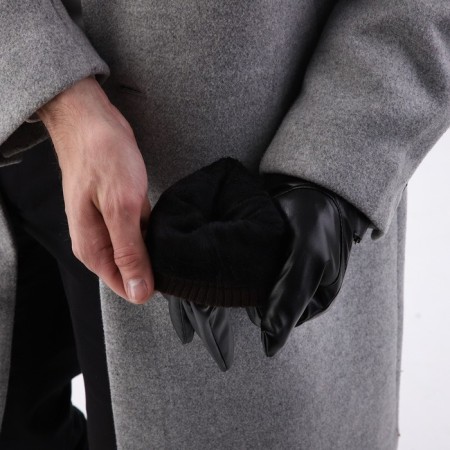 Gloves male, dimensionless, with insulation, black color-4