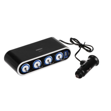 Torso cigarette lighter, 12-24 V, USB, wire 50 cm, backlight