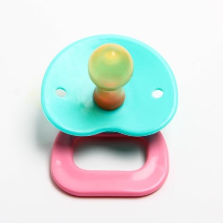 Latex-Latex classic “cherry” nipple with a ring, from 0 months., Mix color-3