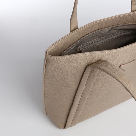 Bag Female Tout with zipper, beige color-4