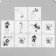 Tattoo on the body black "black" set 10 pcs 6x6 cm