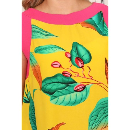 Sarafan female, size 52, yellow color-8