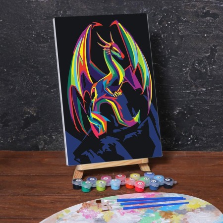 Picture on numbers on a canvas with a subframe "Dragon" 20x30 cm
