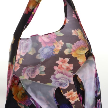 Permanent bag on the button, folding, black color-2