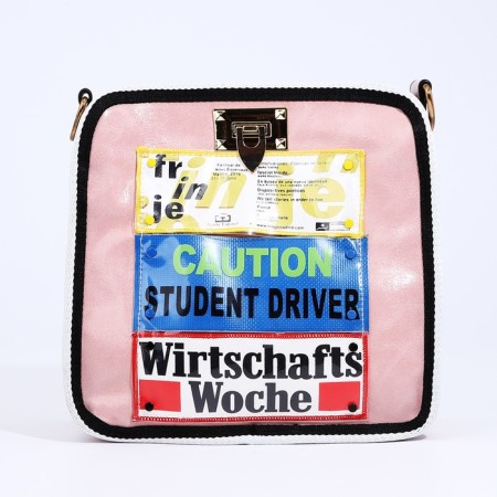 Bag Cross-Bodi with a zipper, pink color-1