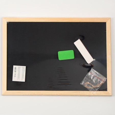Cretaceous board for drawing and recordings is one -sided, 35 × 25 × 1.5 cm, a set of crayons + sponge-6