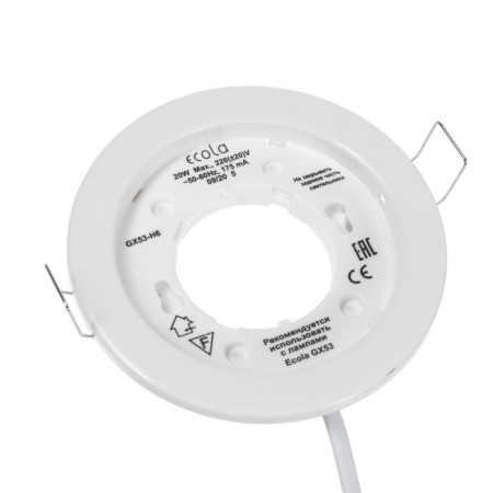 Building lamp Ecola, GX53, 20 W, H6, 101x16 mm, flat, white-3