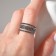 The ring "minimal" separation, the color is gray in silver, dimensionless