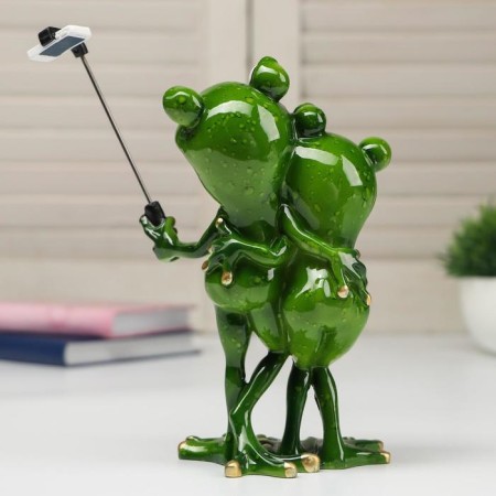Souvenir Polystone Lak "A couple of frog Selfishi" 20.5x11x13.5 cm-3