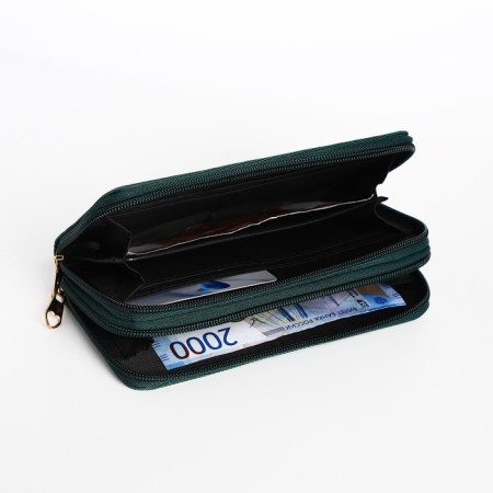 Women's wallet on lightning, green color-3