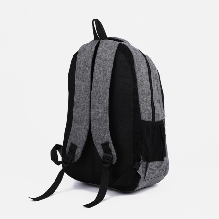 A backpack with a zipper, 2 external pockets, color gray color-3