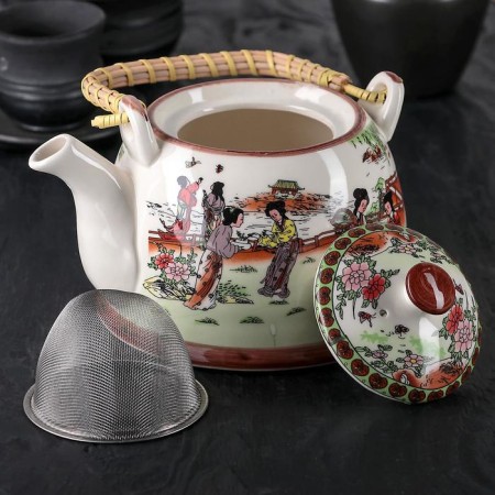 Keramic teapot with a metal sieve "Park", 900 ml-5