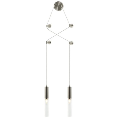 Wall-flowing lamp SATORI 2XE14 40W, size 15-300-X6-17X53-150 cm, Nickel color