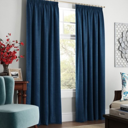 Set of curtains "Soft", size 240 x 270 cm - 2 pcs, blue