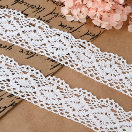 Knitted lace, 40 mm × 15 ± 1 m, white color-1