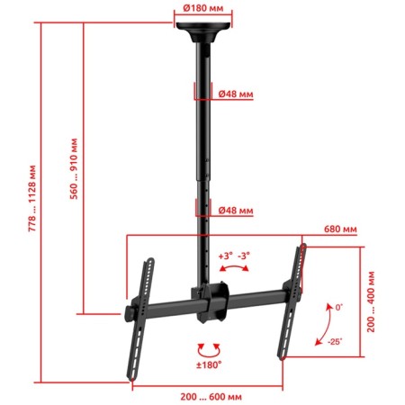 Crasset UNITEKI LCD4146 ceiling, telescopic, fast -open, inclined rotary-2