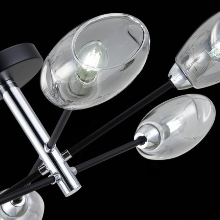Ceiling EVOLUCE lamp. Sle155512-06. Gloa. 6x40 watts, E14, 68x68x22 cm, black color, chrome-9