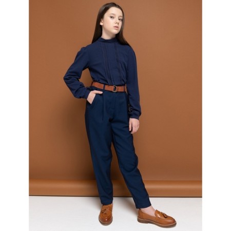 Брюки для девочек, рост 152 см, цвет темно-синий-8