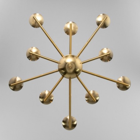 Ceiling Lamp EUROSVET CARISO 60150/10, E14, 10x60W, 700x700 mm, brass color-2
