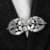 Cardigan clamp "luxury", white-gray color in black silver