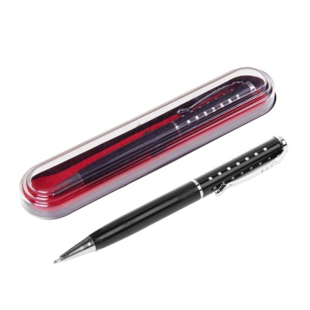 Ballic handle, gift, in a plastic case, rotary, "business", black with silver inserts-1