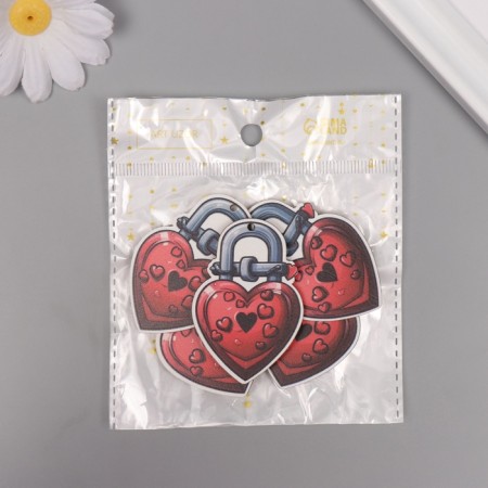 Decor for creativity tree "Heart and Heart" set of 5 pcs 5.5x3.7x0.3 cm-3
