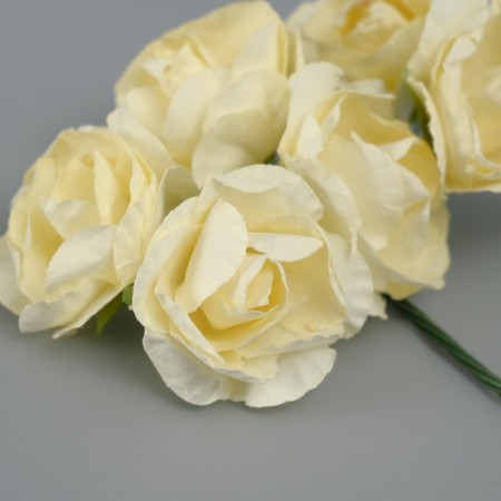 Decorative flower for creativity "Rose" pale yellow-2