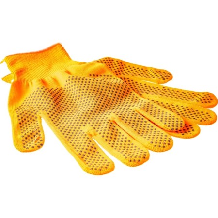 Gloves of nylon garden, knitting class 13, with PVC points, size 10, orange-2