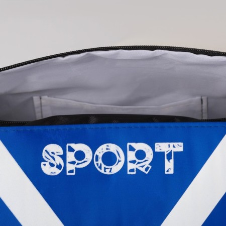 Sports bag, lightning department, side mesh, long belt, color bright blue-3