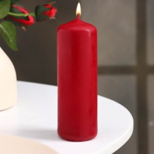Candle - cylinder, 4 × 12 cm, 15 hours, burgundy