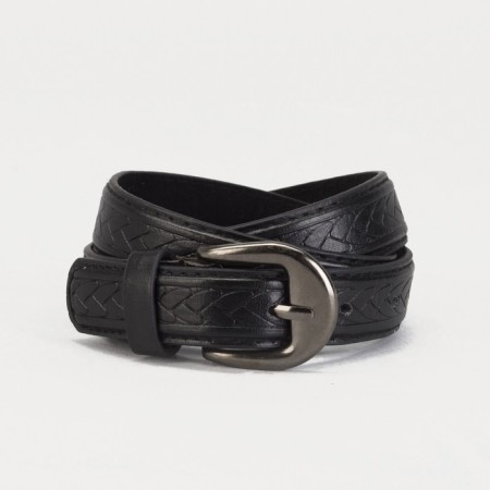 Children's belt, width - 2.0 cm, metal buckle, black color