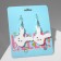 Acrylic earrings "rabbits" curly, white color